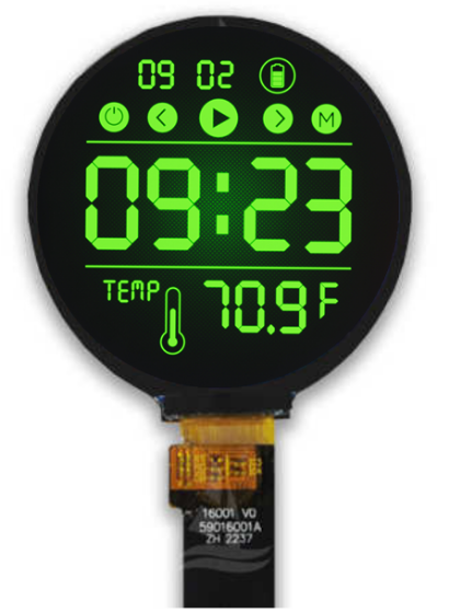 Picture of 1.6" 400 x 400 Resolution Round Industrial TFT